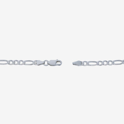 Made in Italy Sterling Silver Inch Solid Figaro Chain Necklace