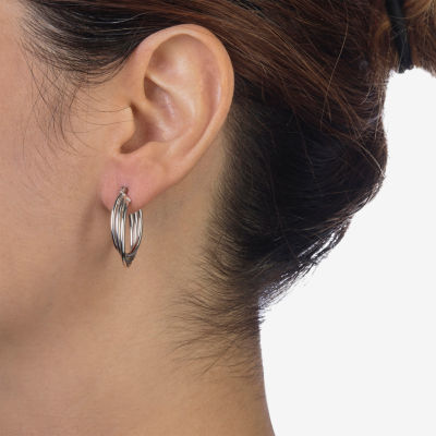 Womens Sterling Silver 26mm Hoop Earrings