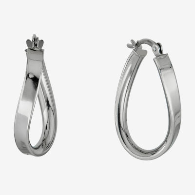 Sterling Silver Twisted Hoop Earrings