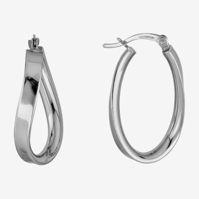 Sterling Silver Twisted Hoop Earrings