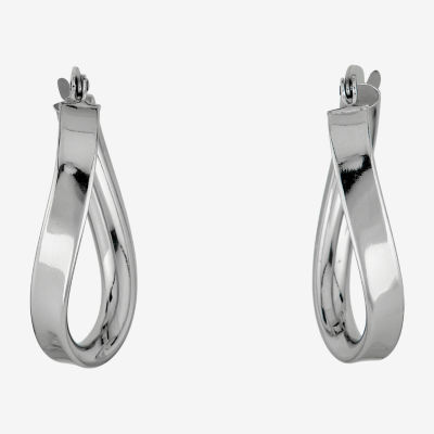 Sterling Silver Twisted Hoop Earrings