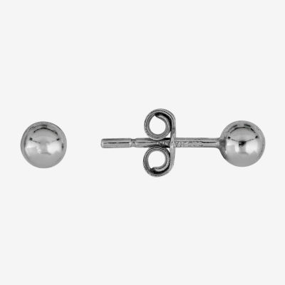 Womens Cubic Zirconia Sterling Silver Ball 3 Pair Earring Set