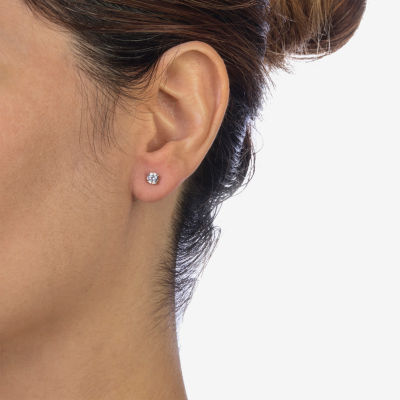 Womens Cubic Zirconia Sterling Silver Ball 3 Pair Earring Set