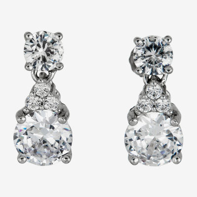 DiamonArt® / CT. T.W. White Cubic Zirconia Sterling Silver Drop Earrings