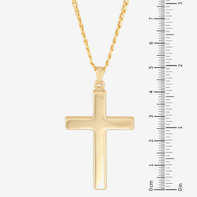 Unisex Adult 10K Gold Cross Pendant Necklace