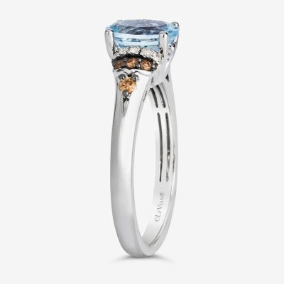 Le Vian® Ring featuring Sea Blue Aquamarine® Chocolate Diamonds® Nude Diamonds™ set in 14K Vanilla Gold