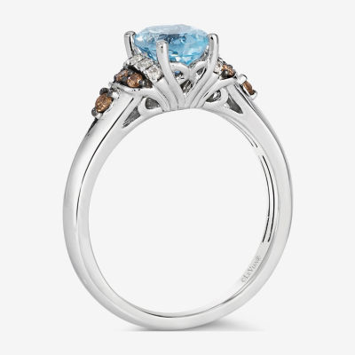 Le Vian® Ring featuring Sea Blue Aquamarine® Chocolate Diamonds® Nude Diamonds™ set in 14K Vanilla Gold