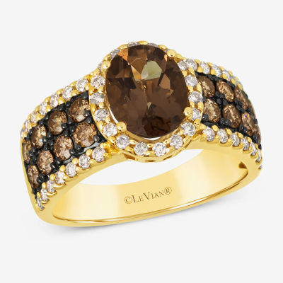 Le Vian® Ring featuring Chocolate Quartz® Chocolate Diamonds® Nude Diamonds™ set in 14K Honey Gold™