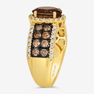 Le Vian® Ring featuring Chocolate Quartz® Chocolate Diamonds® Nude Diamonds™ set in 14K Honey Gold™