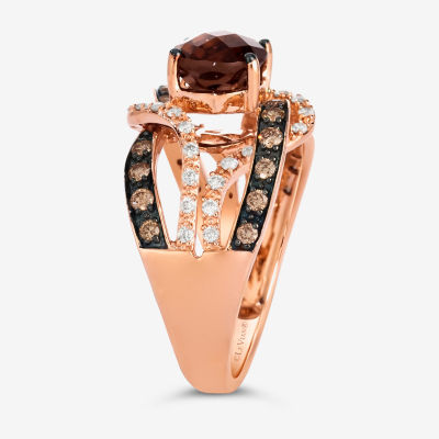 Le Vian® Ring featuring Chocolate Quartz® Chocolate Diamonds® Nude Diamonds™ set in 14K Strawberry Gold®