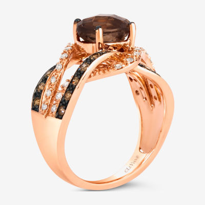 Le Vian® Ring featuring Chocolate Quartz® Chocolate Diamonds® Nude Diamonds™ set in 14K Strawberry Gold®