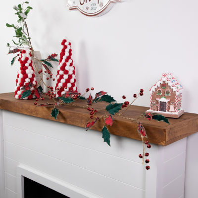 Northlight Plaid Holly With Jingle Bells Indoor Christmas Garland