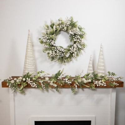 Northlight Glittered Berries And Eucalyptus Indoor Christmas Garland