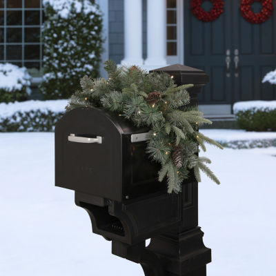 Northlight Pine Cone And Pine Mailbox Pre-Lit Christmas Swags