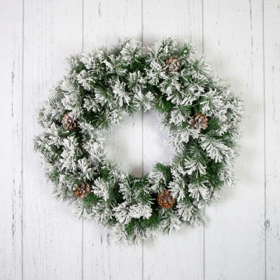 Northlight Snow Flocked Angel Pine Indoor Christmas Wreath