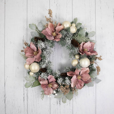 Northlight Floral And Ball  Pine Indoor Christmas Wreath