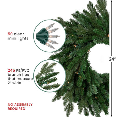 Northlight Grande Spruce Indoor Pre-Lit Christmas Wreath