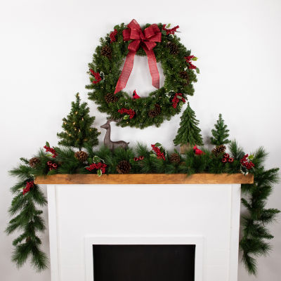 Northlight Canadian Pine Indoor Pre-Lit Christmas Wreath