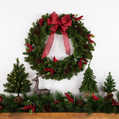 Northlight Canadian Pine Indoor Pre-Lit Christmas Wreath