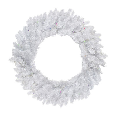 Northlight Snow White Indoor Pre-Lit Christmas Wreath