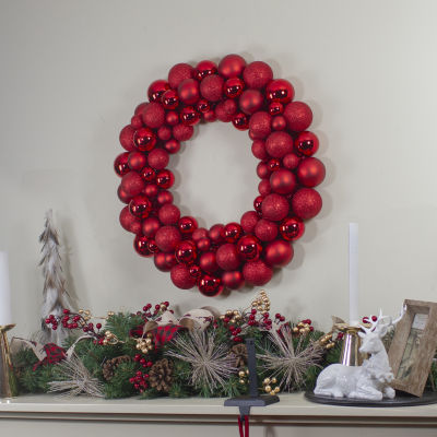 Northlight 24in Finish Ball Indoor Christmas Wreath