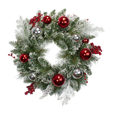 Northlight Flocked Mixed Pine Indoor Christmas Wreath