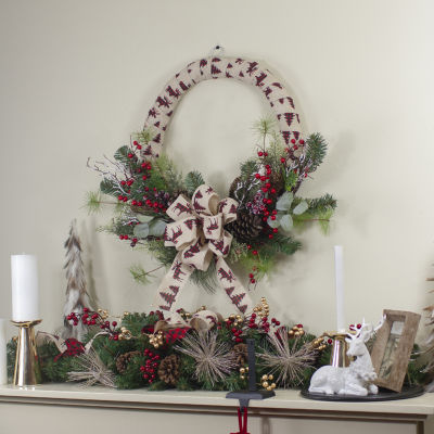 Northlight 24in Burlap Unlit Indoor Christmas Wreath