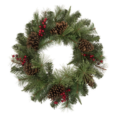 Northlight Pine And Berries Indoor Pre-Lit Christmas Wreath