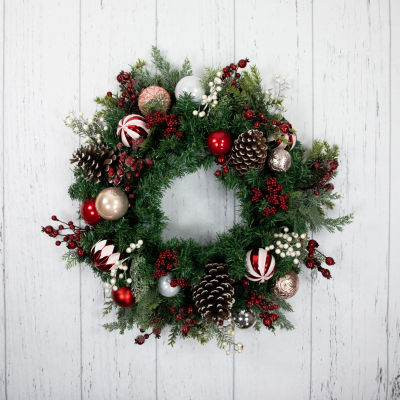 Northlight Ornament And Pinecone Pine Unlit Indoor Christmas Wreath