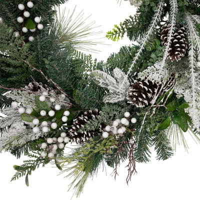 Northlight 36in Frosted Unlit Wreath