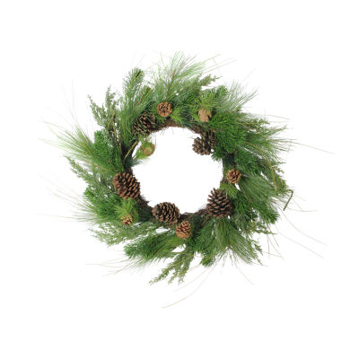 Northlight 24in Pine Cones And Needles Indoor Christmas Wreath