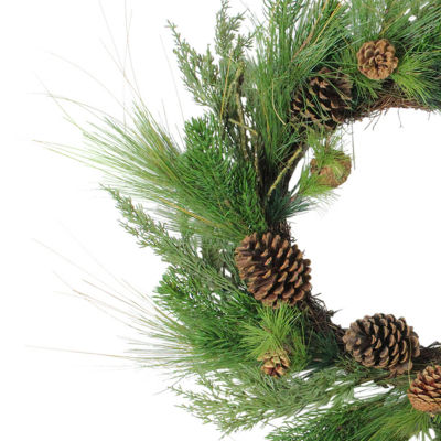 Northlight 24in Pine Cones And Needles Indoor Christmas Wreath