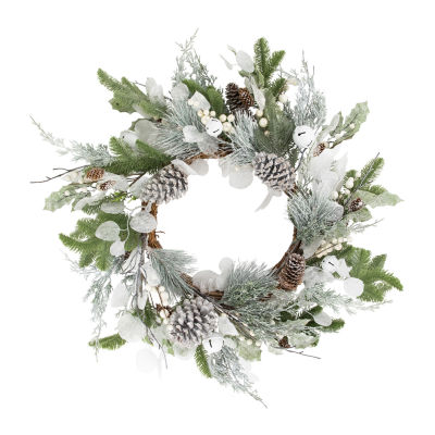 Northlight Mixed Foliage With Pine Cones Indoor Christmas Wreath