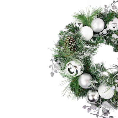 Northlight Pine Needle Pinecones And Ornaments Indoor Christmas Wreath