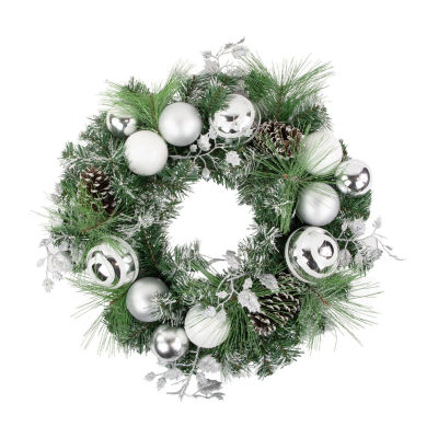 Northlight Pine Needle Pinecones And Ornaments Indoor Wreath