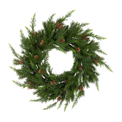 Northlight Cypress And Pine Cone   Unlit Indoor Christmas Wreath