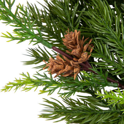 Northlight Cypress And Pine Cone   Unlit Indoor Christmas Wreath