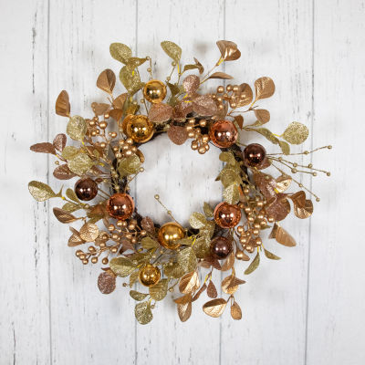 Northlight Ball  Glittered Wreath