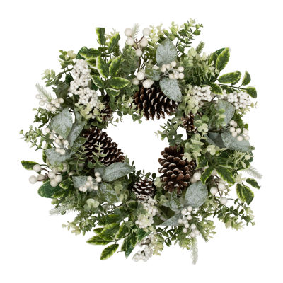 Northlight Frosted Pinecones And Berries Wreath