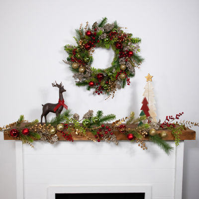 Northlight Glittered S And Berries Indoor Christmas Wreath