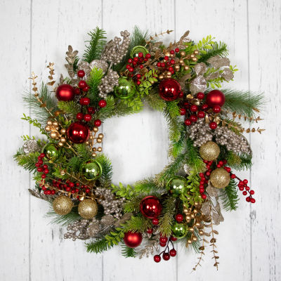 Northlight Glittered S And Berries Indoor Christmas Wreath