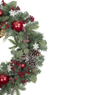 Northlight Bells And Mixed Foliage Indoor Christmas Wreath