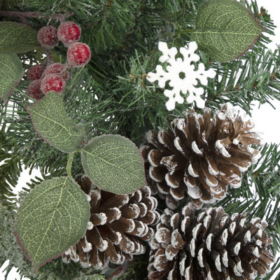 Northlight Bells And Mixed Foliage Indoor Christmas Wreath