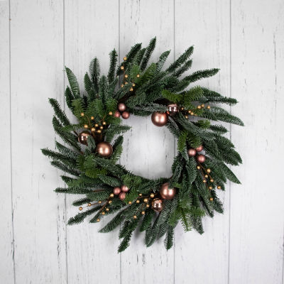 Northlight 28in Ornament Ball Unlit Indoor Christmas Wreath