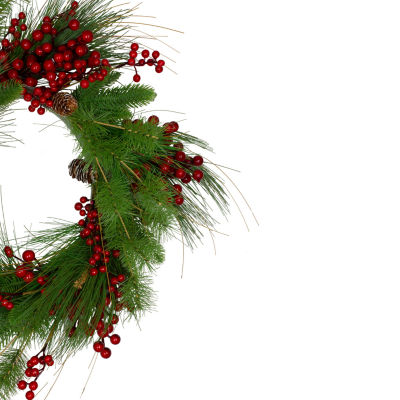 Northlight 24in Pine And Berry Unlit Indoor Christmas Wreath