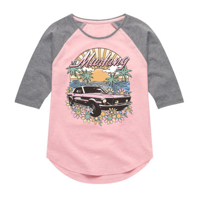 Big Girls Crew Neck 3/4 Sleeve T-Shirt