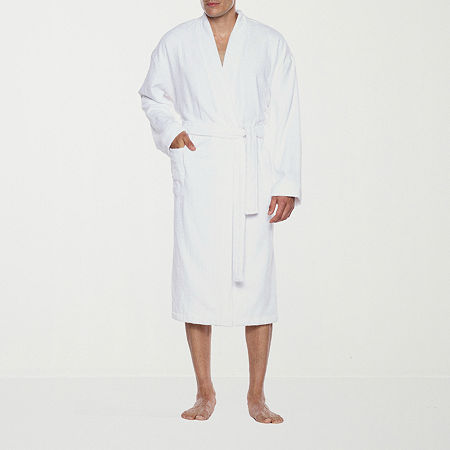 Residence Mens-tall Terry Cloth Kimono Robe Long Sleeve Long Length In White