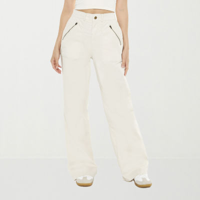 Forever 21 Twill Utility Cargo Pant Womens Mid Rise Straight Pant-Juniors