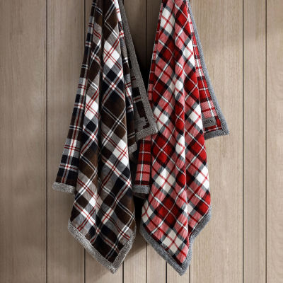 Eddie Bauer Parkwood Plaid Plush Lightweight Throw