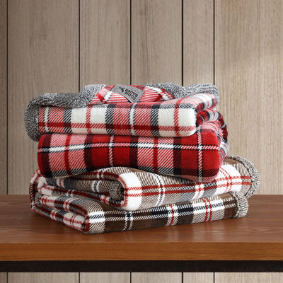 Eddie Bauer Parkwood Plaid Plush Lightweight Throw